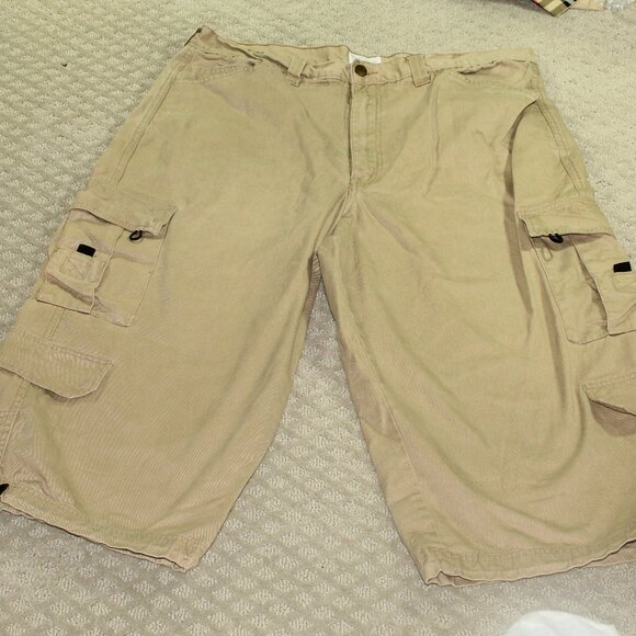 King Size for Tall & Big Men 100% Cotton Long Cargo Shorts - Picture 1 of 6